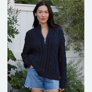 Jenni Kayne Cableknit Sweater in Navy